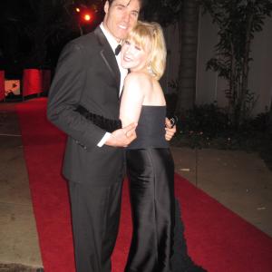 On carpet  Golden Globes 2011 with singer George Thomas