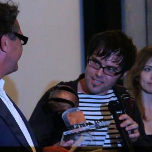 Accepting the Premio Ultravisioni Award for Short Film, Ostia Film Festival, Rome 2010.