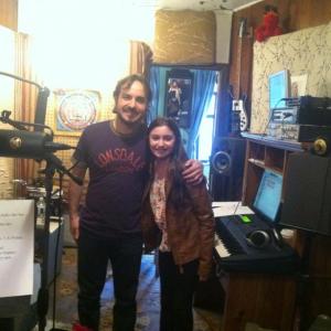 Still of Rebecca Stern New York City recording with Richard Mootan Jay for Sesame Street remake of Martian Number 9