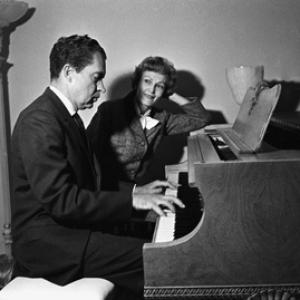 Richard Nixon and wife Pat at the piano circa 1960s