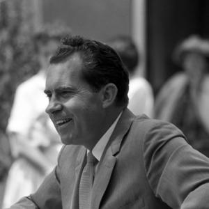 Richard Nixon at a signing for his book 