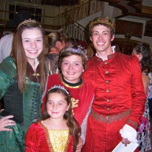 From The Chronicles of Narnia the Pevensies after the show Left to Right Sarah Pierce Nellie Washburn Isaac Youree and Nathaniel Weiss