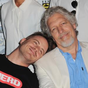 Clancy Brown and Robert Kazinsky at event of Warcraft 2016