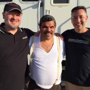 Luis Guzmn on the set of Ana Maria in Novela Land with Producers Zach and Shane OBrien