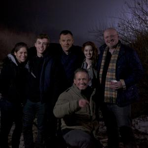 On the set of Dark Haul with Tom Sizemore, Rick Ravanello, Evalena Marie, Anthony Del Negro, and Adrienne LaValley.
