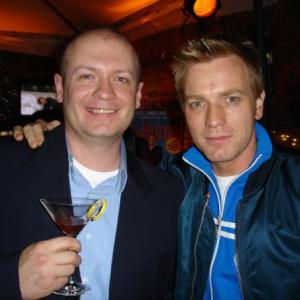 At the premiere party for Long Way Round with Ewan McGregor
