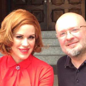 On the set of Wishin' and Hopin' with Molly Ringwald.