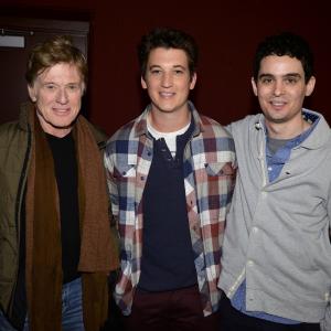 Robert Redford, Miles Teller and Damien Chazelle at event of Atkirtis (2014)