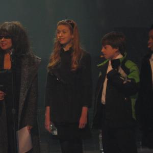 Rehearsing with the Legendary Ronnie Spector before the performance at The David Letterman Show.