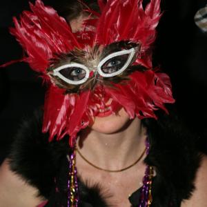In Mardi Gras Mask at the Michael Fredo Orchestra concert