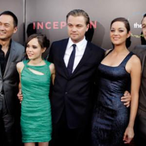 Leonardo DiCaprio, Marion Cotillard, Joseph Gordon-Levitt, Ellen Page and Ken Watanabe at event of Pradzia (2010)