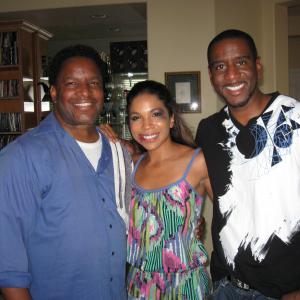Kirby Britten with Maya Gilbert and Reggie Gaskins on set of 'The Lawyer, The Thug & The Princess'.