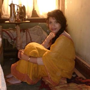 Hasina Haque on set of The Making of a Lady