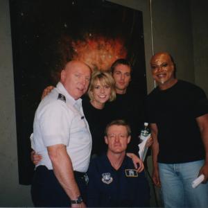 Don S Davis Christopher Judge Michael Shanks Dan Shea and Amanda Tapping in Stargate SG1 1997
