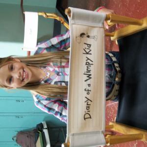 Samantha Page on set filming Diary of A Wimpy Kid 2009.