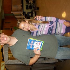 Samantha Page and Jeff Kinney on set filming Diary of a Wimpy Kid feature film 2009. Jeff Kinney is the Author of New York's best selling books Diary Of a Wimpy kid.