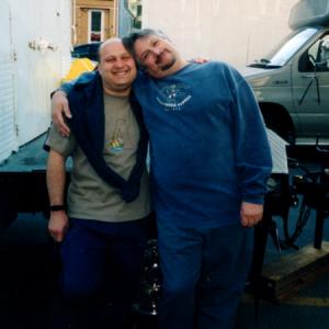 Nick Taylor I and Harvey Fierstein on the set of Death to Smoochy