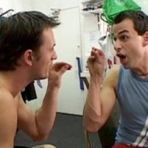 Blair McDonaugh and Andy Leonard in The Dressing Room