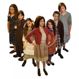 Brigid as Annie with the orphans