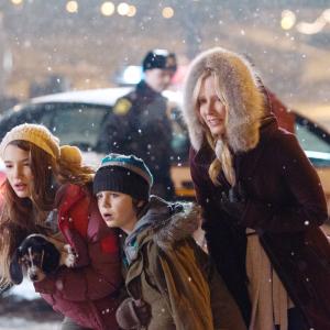 Griffin Kane with Anne Heche and Alissa Skovbye on the set of One Christmas Eve, 2014.