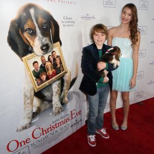 Griffin Kane with Alissa Skovbye at the Red Carpet Premiere for One Christmas Eve