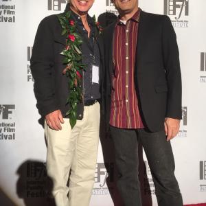 Under the Blood Red Sun screening at the 20th International Family Film Festival  Director Tim Savage and actor Chris Tashima  November 7 2015 Chaplin Theater Raleigh Studios Hollywood CA