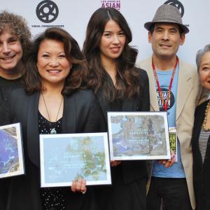 Model Minority wins Outstanding Director Cinematography and New Actor Awards at LAAPFF lr producercomposer Boney James directorwriterproducer Lily Mariye and actors Nichole Bloom Chris Tashima Takayo Fisher  May 17 2012