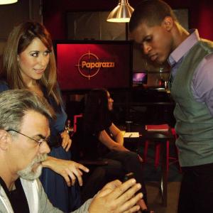 Branden Wellington on the set of Paranormal Paparazzi with fellow co-stars Scott Gruenwald & Julie Alexandria