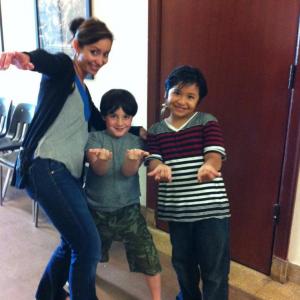 Jayden with his costar and director in AFIs Learning To Fly