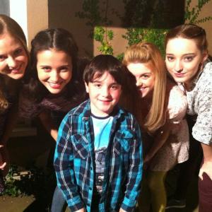 Jayden with the cast of Bun Heads on ABC Family. Caitlin Jenkins, Julia Telles, Bailey Buntain and Emma Dumont.