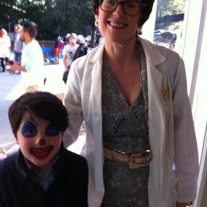 Jayden with Megan Mullaly on the set of Children's Hospital!