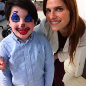 Jayden with ActressDirector Lake Bell on the set of Childrens Hospital