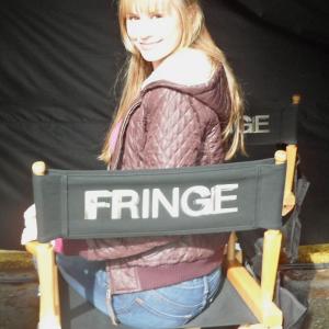 Gigi Friedman on set of Fringe
