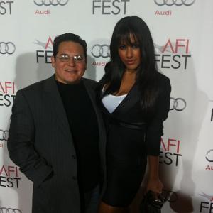 Henry Priest and ZZ Prado in the red carpet at AFI Fest