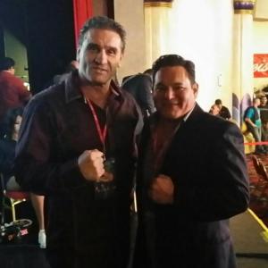 UFC Hall of Famer and WWE superstar Ken Shamrock with Beyond the Mat producer Henry Priest