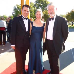 Lincoln Fenner with wife Natasha Fenner and BOFA Film Festival Director Owen Tilbury on the red carpet of the Opening Night Gala