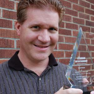 David Dietz holds his Best Actor award for A Thin Camel from the 2011 Stauros Entertainment Independent Inspirational Film Festival