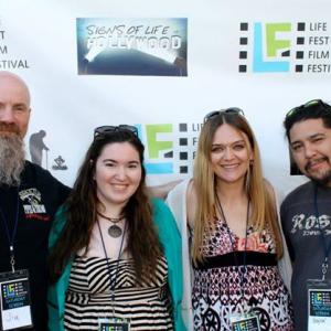 With writer/director Sarah Lotfi, producer Anastasia Cummings and writer/director Haylar Garcia at L.A.'s LifeFest 2013.