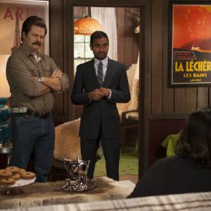Still of Nick Offerman and Aziz Ansari in Parks and Recreation 2009
