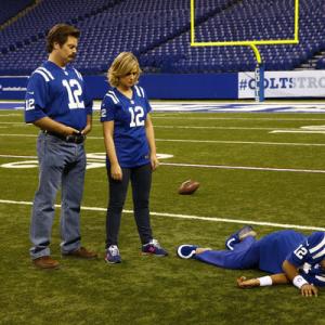 Still of Nick Offerman, Amy Poehler and Aziz Ansari in Parks and Recreation (2009)