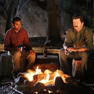 Still of Nick Offerman and Aziz Ansari in Parks and Recreation: Sex Education (2012)