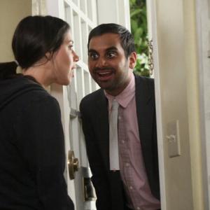 Still of Aziz Ansari and Aubrey Plaza in Parks and Recreation (2009)