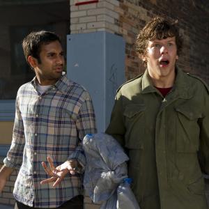 Still of Jesse Eisenberg and Aziz Ansari in 30 Minutes or Less 2011