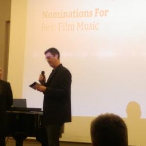 Presenting Best Film Music award at Marbella International Film Festival