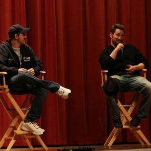 Star of Ombis Alien Invasion Jason John Beebe and Director Adam Steigert talk about ground breaking project on stage at HomeGrown Horror weekend in Angola New York (2013)