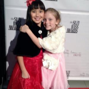 Christa Beth Campbell (Young Cosette) and Stella Smith (Young Eponine) at the Suzi Bass Awards. Les Miserables won for Best Musical, Musical Direction, Director, Featured Actress, and Scene Design.