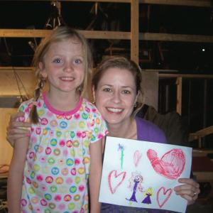 Christa Beth Campbell and Jenna Fischer,her movie Mom, on set together!