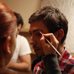 Nameless TV Series 2012 Hakan Yildiz and Make Up Artist Aygun Ay, Istanbul, Turkey
