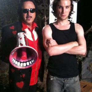 On set of Monster Brawl with Jimmy Hart
