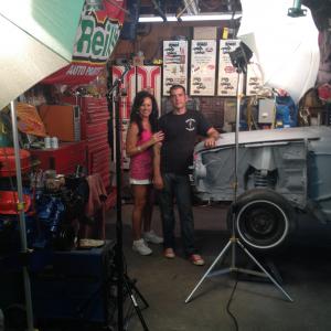 Directing Filming in an 120 degree Body Shop with Travis Carter aka Carter on set of Back Road OUTLAWS